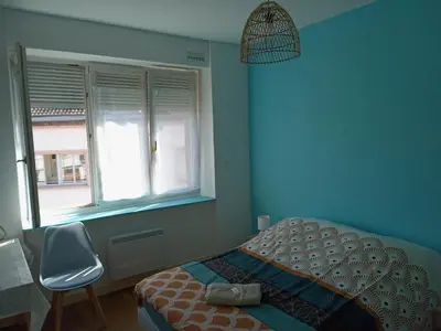 Un ou plusieurs lits dans un hébergement de l'établissement Appartement paisible - cœur de ville