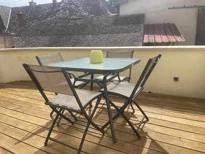 Balcon ou terrasse dans l'établissement Gîte de la petite charriere