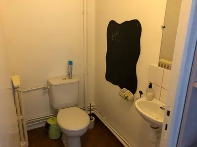 Salle de bains dans l'établissement Gîte du champ de la Briette