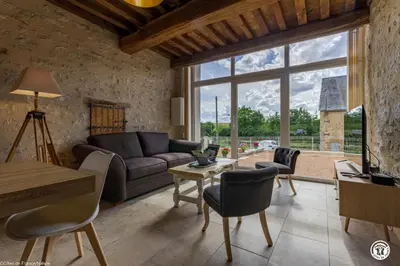 Coin salon dans l'établissement Gîte de Savenay