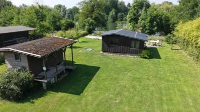 Jardin de l'établissement chalet sans voisin, rivière, nature, terrain clos
