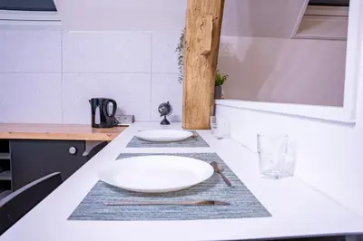 Cuisine ou kitchenette dans l'établissement Évasion urbaine studio moderne à Chalon