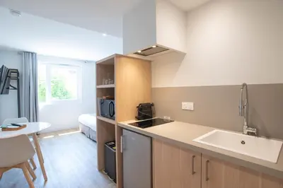 Cuisine ou kitchenette dans l'établissement LOGIS LES CEPAGES / RESTAURANT LE RAISIN