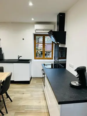 Cuisine ou kitchenette dans l'établissement Petit Confort en Bresse