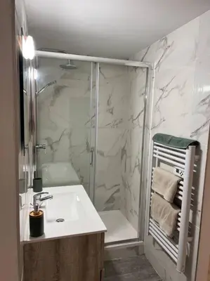 Salle de bains dans l'établissement La Mezzavilla