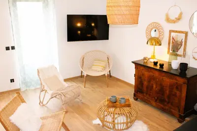 Télévision ou salle de divertissement dans l'établissement Les Blés Dorés maison 3 chambres et Les Graines de Lin maison 3 chambres, 2 gites indépendants avec moutons et piscine, à côté de Beaune
