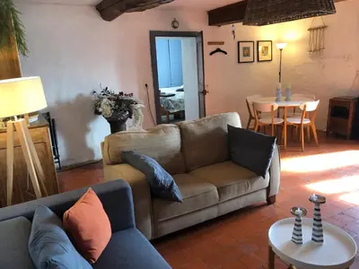 Coin salon dans l'établissement Maison Belle Vue