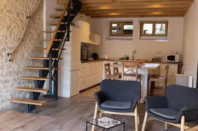 Cuisine ou kitchenette dans l'établissement Maison familiale de charme à 15 min de Beaune
