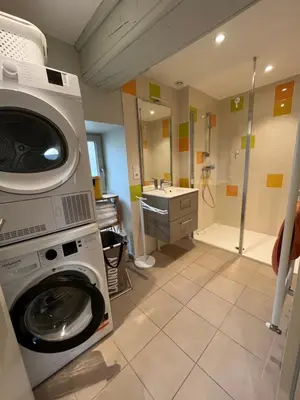 Salle de bains dans l'établissement Gite des laitières en bourgogne