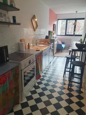 Cuisine ou kitchenette dans l'établissement L'atelier cosy