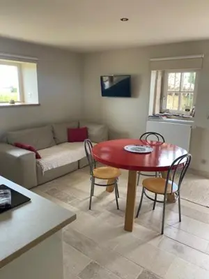 Télévision ou salle de divertissement dans l'établissement Domaine Clos Carron Gîte 2 personnes L'Olivier