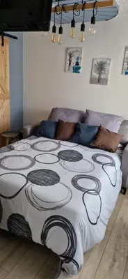 Un ou plusieurs lits dans un hébergement de l'établissement Némo Petit studio cosy.
