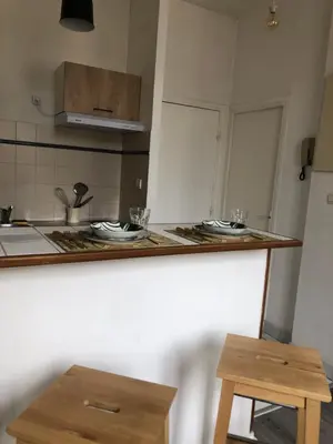Cuisine ou kitchenette dans l'établissement Studio lumineux centre-ville