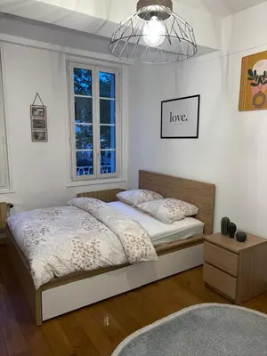 Un ou plusieurs lits dans un hébergement de l'établissement Appartement Dijon le Zola