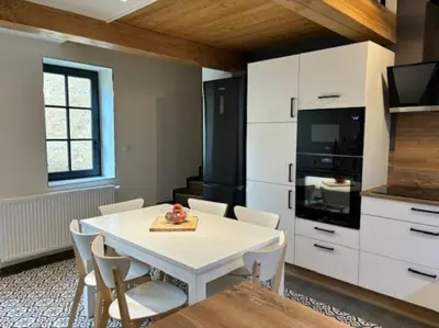 Cuisine ou kitchenette dans l'établissement Le Patio de l'Abbaye