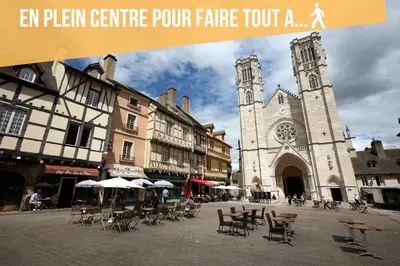 Plan de l'établissement Le Duplex Moutarde, prox centre et Gare, 50m2, climatisation