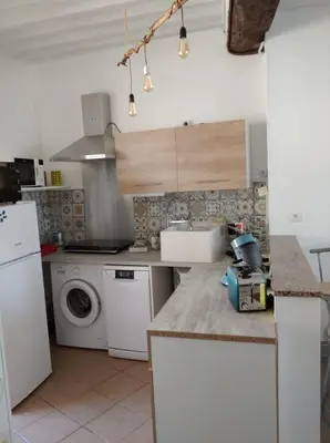 Cuisine ou kitchenette dans l'établissement Gîte de la danse