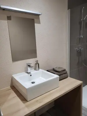 Salle de bains dans l'établissement Gite Le Creusot - 4 Chambres individuelles