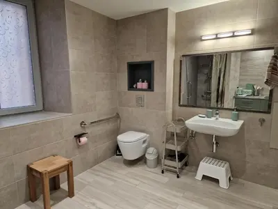 Salle de bains dans l'établissement Votre gîte au Domaine du Lynx