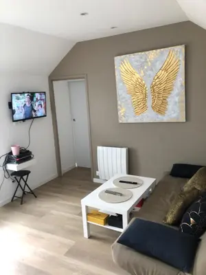 Télévision ou salle de divertissement dans l'établissement Agréable T2 au centre de Dijon
