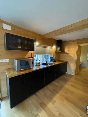 Cuisine ou kitchenette dans l'établissement La remise