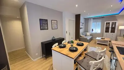 Cuisine ou kitchenette dans l'établissement ARKANA, appartement avec 2 places de parking
