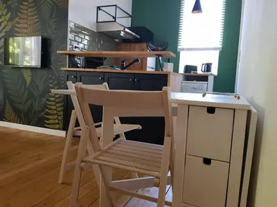 Cuisine ou kitchenette dans l'établissement gîte des liserons