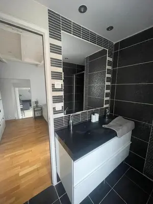 Salle de bains dans l'établissement Gîte Des Bons Voisins