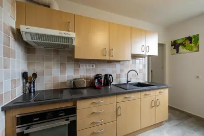 Cuisine ou kitchenette dans l'établissement Chez André