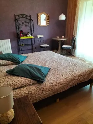 Un ou plusieurs lits dans un hébergement de l'établissement Les Chambres d'Anna