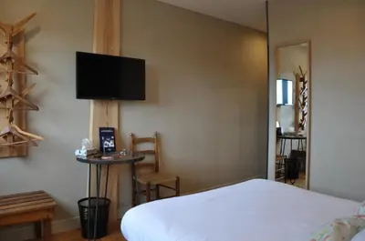 Télévision ou salle de divertissement dans l'établissement Le Relais des Lacs Bourgogne Morvan