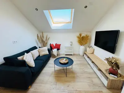 Télévision ou salle de divertissement dans l'établissement Superbe appartement beaune centre