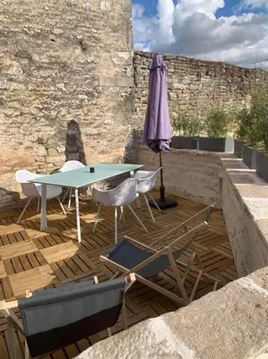 Balcon ou terrasse dans l'établissement Charmante maisonnette avec vue sur le Clos Vougeot