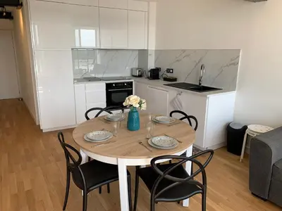 Cuisine ou kitchenette dans l'établissement Appartement neuf, vue sur saône