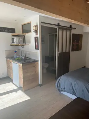 Cuisine ou kitchenette dans l'établissement Harmonie Chalain Appartements