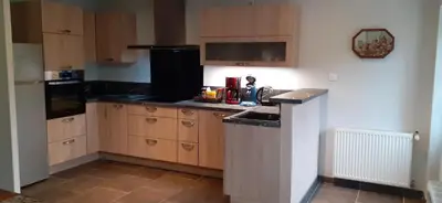 Cuisine ou kitchenette dans l'établissement Maison du Lac