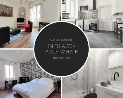 Cuisine ou kitchenette dans l'établissement Logement de charme proche centre-ville - TV - WiFi