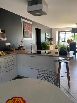 Cuisine ou kitchenette dans l'établissement Ferme