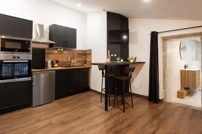 Cuisine ou kitchenette dans l'établissement Le Sigorgne Centre-ville Gare