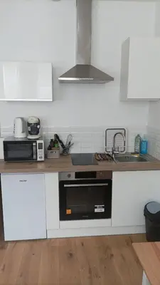 Cuisine ou kitchenette dans l'établissement Agréable studio -1 personne