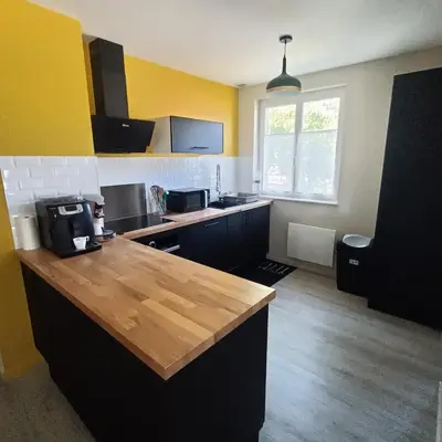 Cuisine ou kitchenette dans l'établissement Le Cat'Etoiles