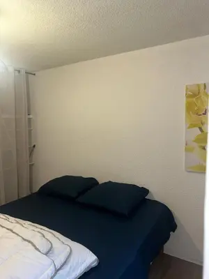 Un ou plusieurs lits dans un hébergement de l'établissement Studio fonctionnel App 16 Centre ville Paray