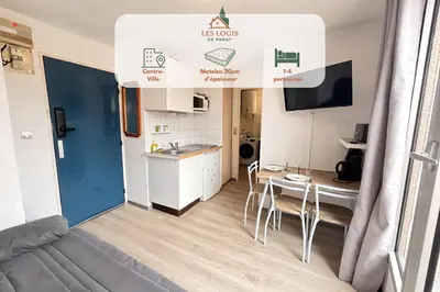 Cuisine ou kitchenette dans l'établissement T2 23m2 Confort calme Centre ville Paray app 408