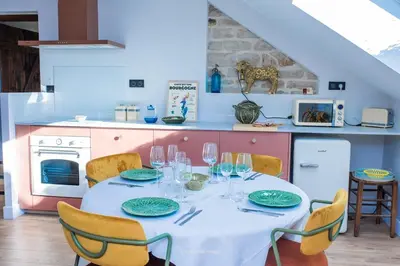 Cuisine ou kitchenette dans l'établissement La Maison Laborey - Gîte de la Combe