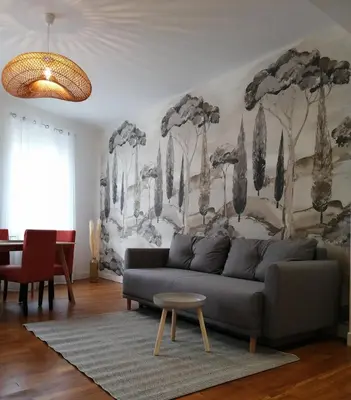 Coin salon dans l'établissement Appartement calme et raffiné