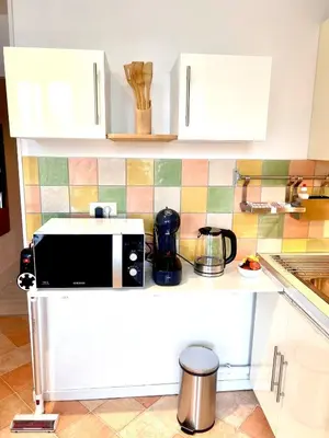 Cuisine ou kitchenette dans l'établissement Appartement en plein centre-ville Gare Darcy
