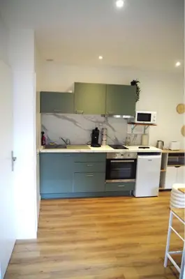 Cuisine ou kitchenette dans l'établissement Urban Oasis, Appartement Chic et Neuf