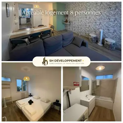 Coin salon dans l'établissement Agréable logement 8 personnes