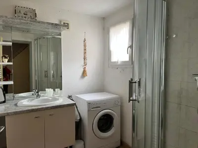 Salle de bains dans l'établissement Gîte Le tilleul