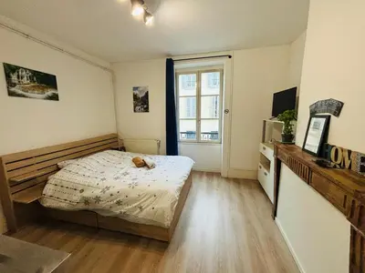 Un ou plusieurs lits dans un hébergement de l'établissement Lons City Studio